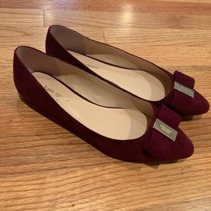 KATE SPADE New York NORAH Suede Burgundy Flats 7.5